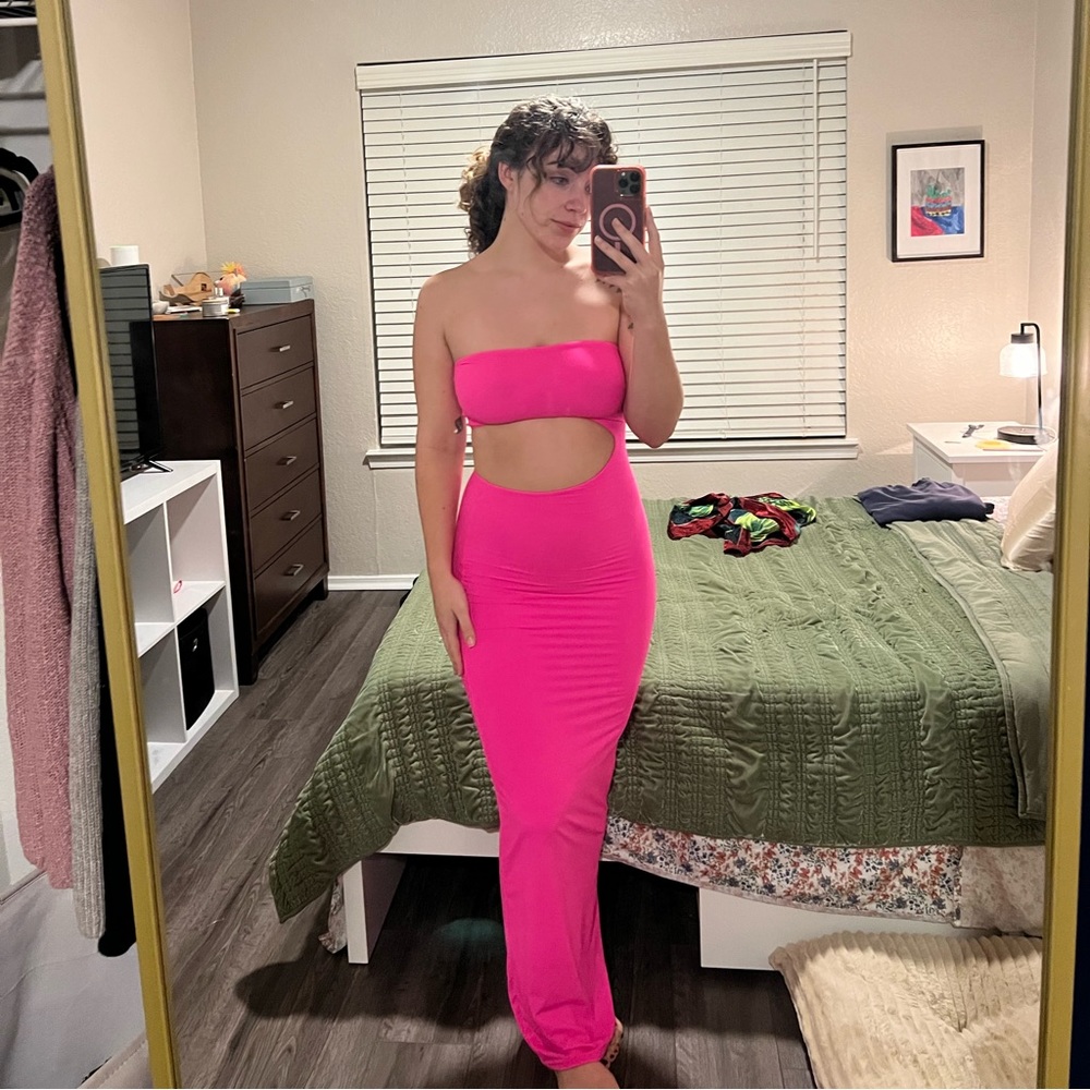 SKIMS Hot Pink Maxi Dress